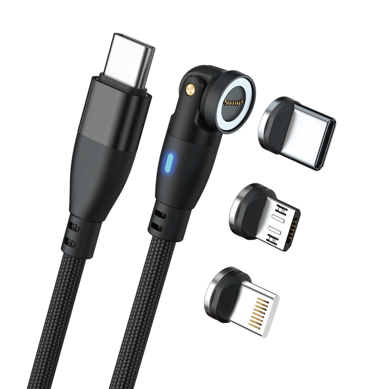 Realpower Magnetic Cable 100 WATT,1M, Black With Adaptern