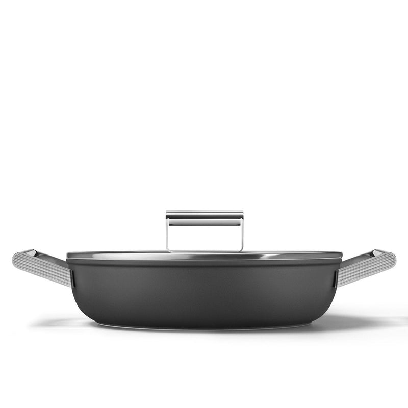 Smeg DPF2812BLM Frying Pan 28CM, Keramik, Edelstahlgriffe, Black Matte