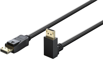 Goobay Cable DisplayPort Plug 90° 8K / 144HZ Black 3 Meter, 1 Plug 90° Abgewinkelt, 54 Gbit/S, DisplayPort 2.0 — image 1