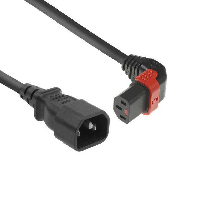 Powercord C14 - C13 IEC Lock (up Angled) Black 1M, PC2043