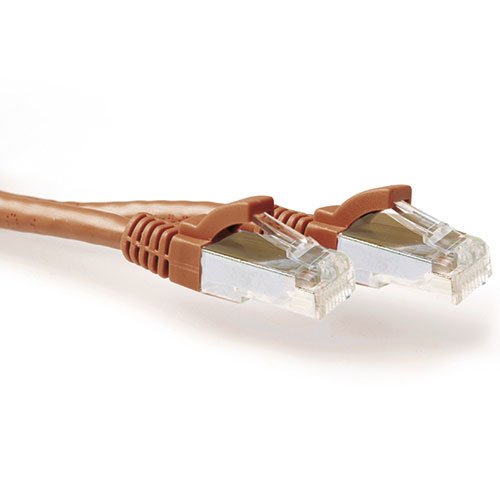 Brown 7.00 Meter SFTP CAT.6A Patch Cable Snagless With RJ45 Connectors