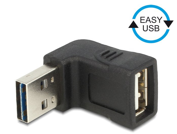 Delock Adapter Easy-USB 2.0-A Male USB 2.0-A Female Acodado