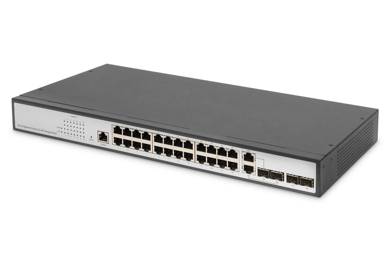 Digitus Switch Gigabit Ethernet Layer 2, 24 Ports 2 Ports Combinados RJ45/Sfp And 2 Ports Sfp Uplink
