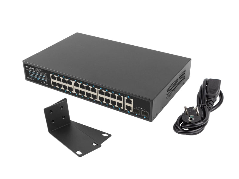 Lanberg Switch 24 Ptos 1GB PoE+/2X Sfp 2X Gbit Ethernet 250W Rack 19