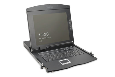 Digitus Console KVM Modular HD LCD With 19 TFT 8 Ports VGA, Conmutador KVM Black Distribución Keyboard German  — image 1