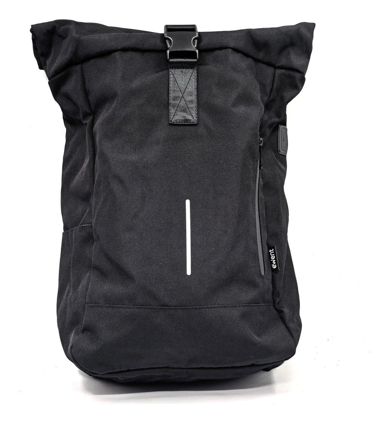 Ewent Backpack Unisex 17.3 Trendy Roll Laptop Black
