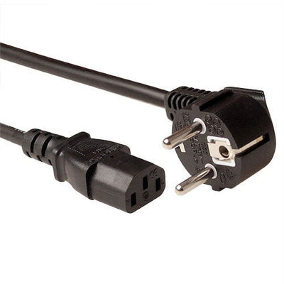 Powercord Lszh Mains Connector Schuko Cee 7 Male (angled) - C13 IEC 60320 Black 5M — image 1
