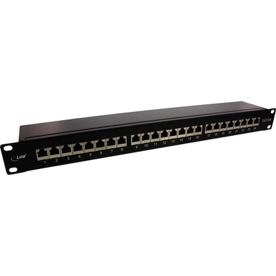 Inline Patch Panel 19 CAT.6A 24 Ports 1U Black Ral 9005 — image 1