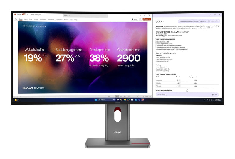 Lenovo Monitor Thinkvision P40WD-40 (40) Wuhd HDMI DP USB-C Doc