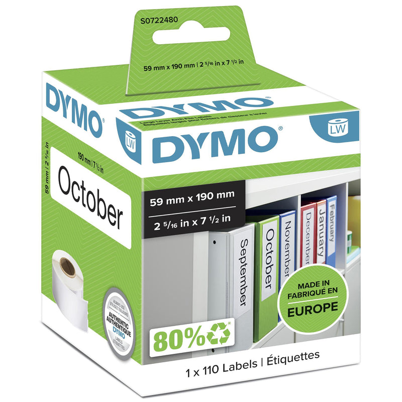 Dymo Lw Labels Archivadores Size Large - 59 X 190MM - S0722480