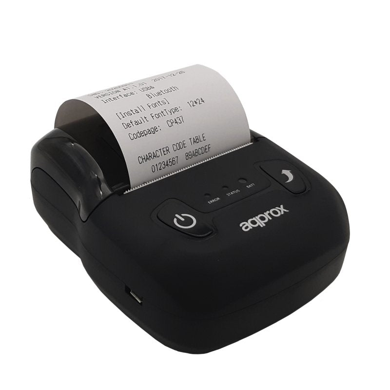 Approx Printer Tickets Thermal Laptop APPPOS58PORTABLE + 80MM/S Paper 58MM Bluetooh / USB