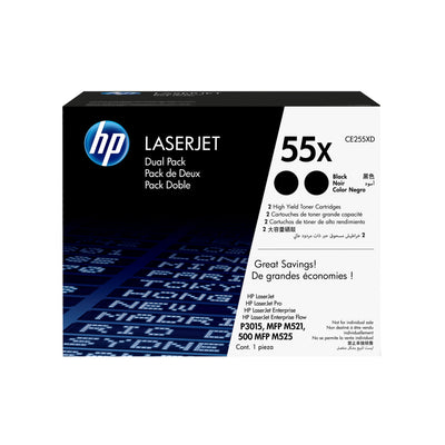 HP Genuine Toner 55X XL Multipack 2X Black CE255XD — image 1