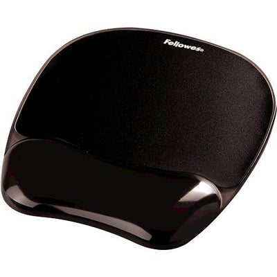 Fellowes Mouse Pad Wrist Rest Gel Crystal Black — image 1