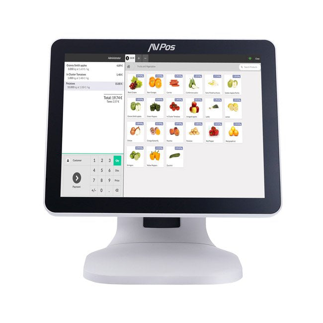 Avpos Tpv K5000 Aluminium 15 Touchscreen White - I7 - 8GB Memory - SSD 128GB - VGA And HDMI - White