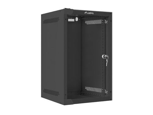 Lanberg Cabinet Rack 10 Assembly Wall 9U / 280X310 Autoarmas (paquete Flat With Door Glass Black — image 1