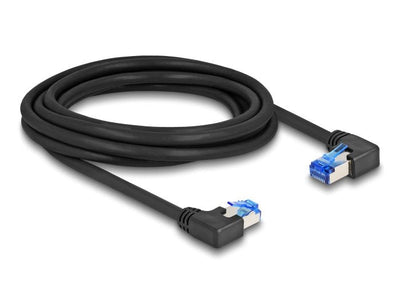 Delock RJ45 Network Cable CAT.6A S/FTP Rechts / Links Angular 3M Black — image 1