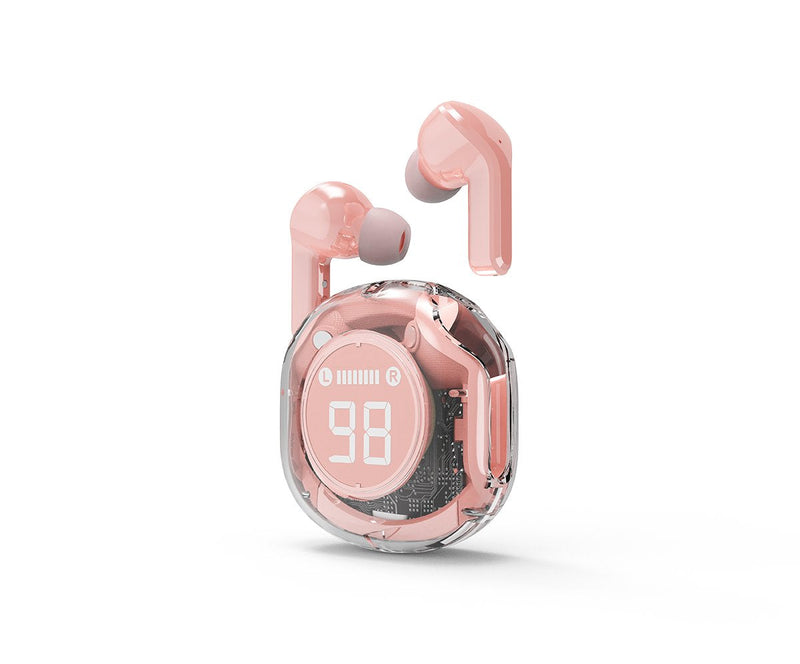 Headphones Bluetooth Tws Rosas With Indicador Battery LCD