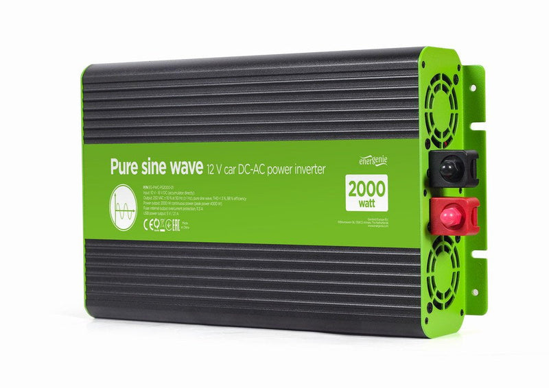 Gembird EG-PWC-PS2000-01 12V Pure Sine Wave Car Dc-ac Power Inverter, 2000W
