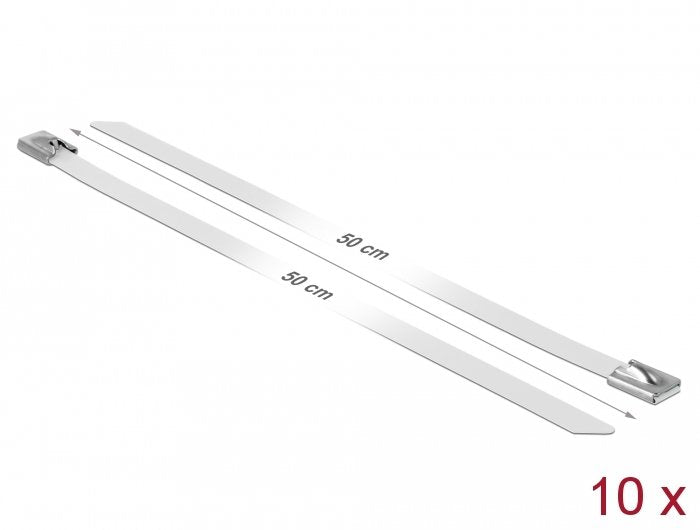 Delock Cable Ties Steel Inoxidable L 500 X B 7,9MM White 10 Pieces