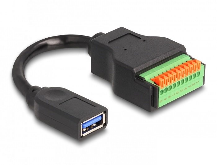 Delock USB 3.2 Gen 1 Cable Type a Connector Female a Terminalblock Adapter With Pulsador 15CM