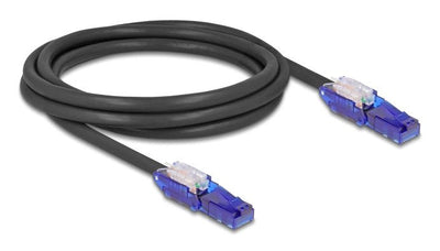 Delock RJ45 Network Cable CAT.6 UTP With 180° Winkelbaren Connectors Male Black 2M — image 1