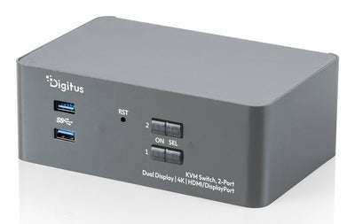 Digitus KVM Switch, 2-PORT, Dual-display 4K, Display / HDMI — image 1