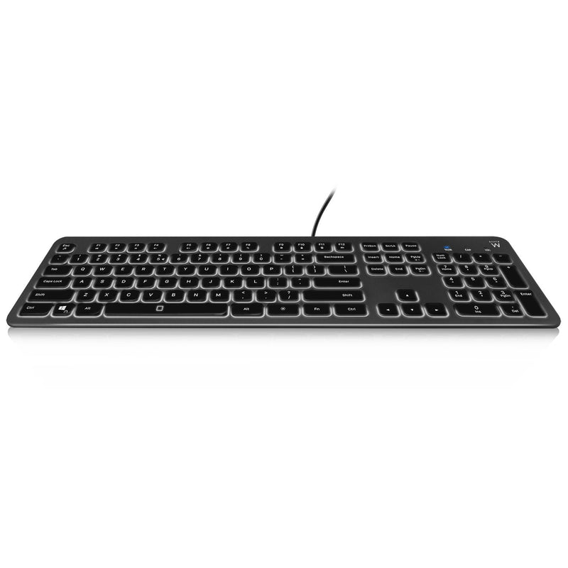 Ewent Teclado Con USB Cable - Disposicion Italiana QWERTY It - Retroiluminacion - Llaves Low Perfil Y Silenc