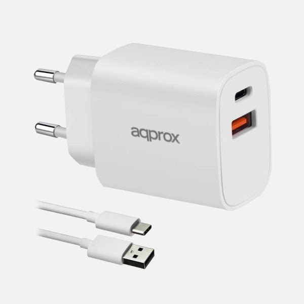 Approx Wall Charger APPUSBWALL20W 1x USB-C Pd 1x USB-A 20W USB Cable -a a USB-C Included
