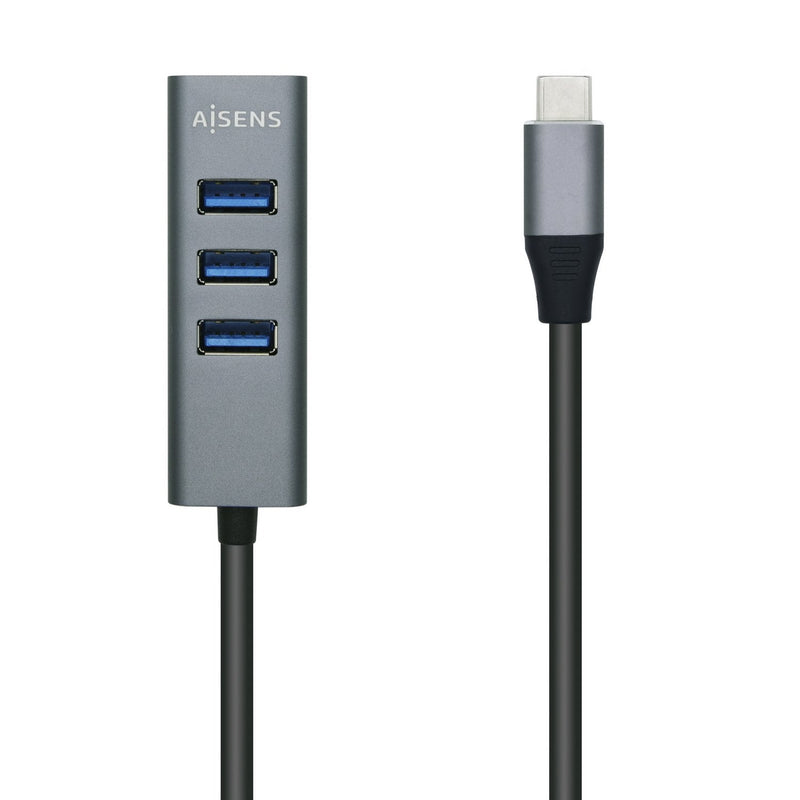 Aisens Hub USB 3.1 Usb-c, USB-C/M-4XTIPO a/H, Grey 15CM