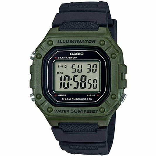 Casio Men's Watch Casio W-218H-3Avef Black Green