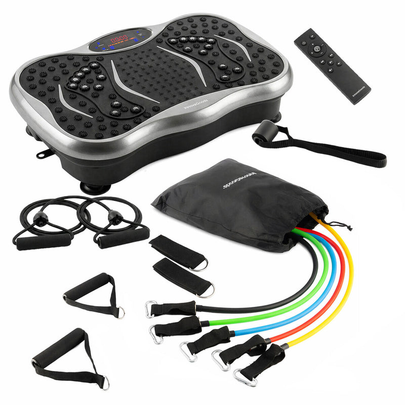 Pack Vibration Platform with Speaker, Remote Control and Resistance Bands with Exercise Guide InnovaGoods