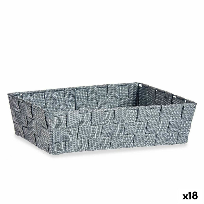 Multi-purpose basket Kipit Grey Polyester Cloth Braiding 3,8 L (18 Units)