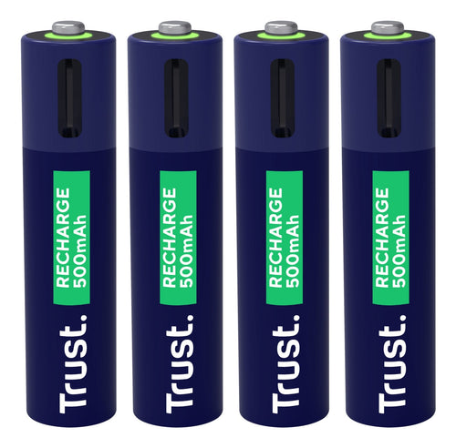 Trust Battery Rechargeable USB-C Aaa 500MAH Pack Cuatro Units 25671 — image 1