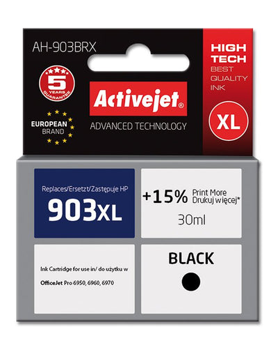 Activejet Ink Ah-903BRX (reemplazo HP 903XL T6M15AE - Premium - 30ML - Black — image 1