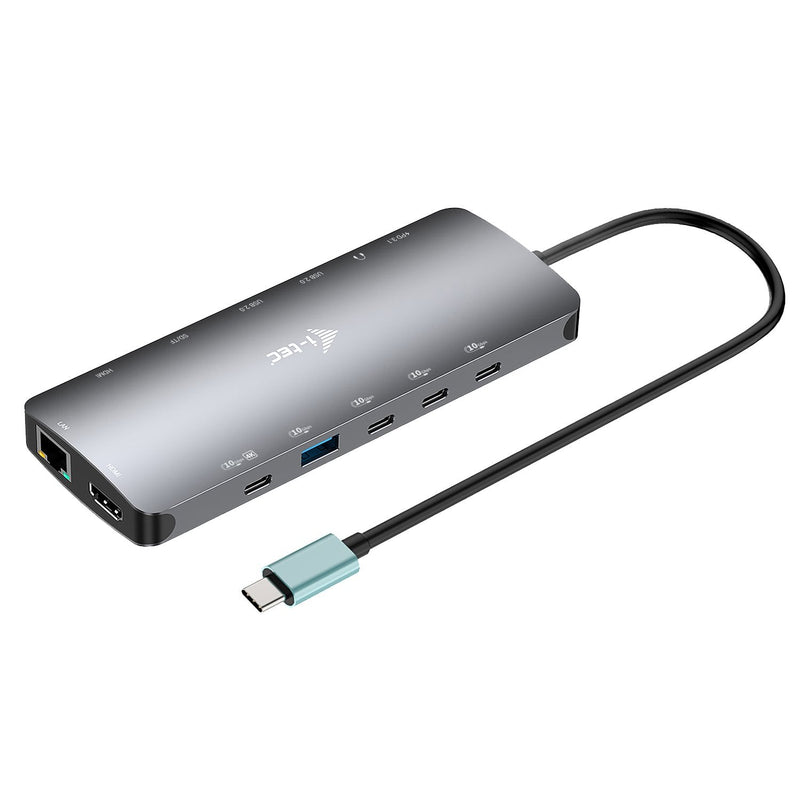 I-tec USB-C Metal Nano 3X Display Docking Station 2x HDMI 1x USB-C Video LAN Audio Czytnik Kart Power Delivery