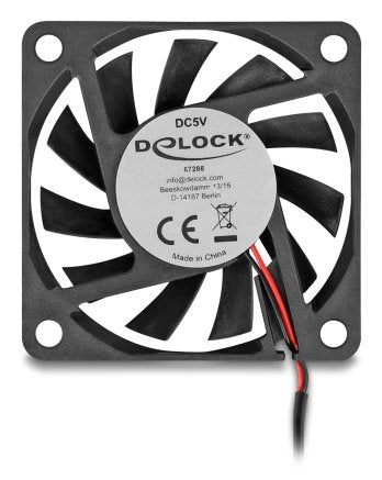 Delock Fan Axial 5V Dc, 60 X 60 X 10MM Black