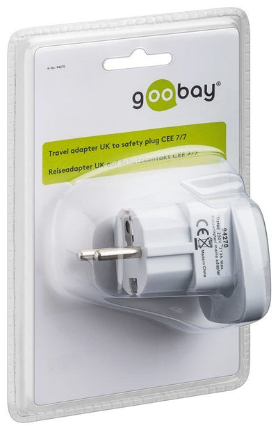 Techly 942709 Adapter Plug Techly Uk / Eu 13A, Uk / Bs - Cee 7/7 White — image 1
