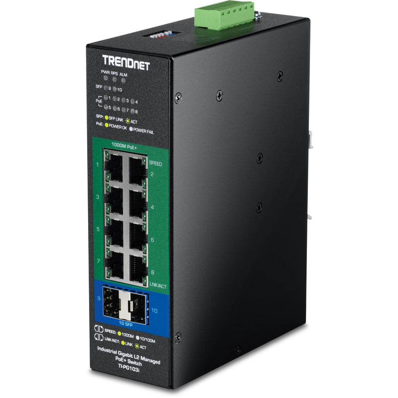 Trendnet TI-PG103I Switch Gestionado Gigabit Ethernet (10/100/1000) Energía Sobre Ethernet (PoE) Black