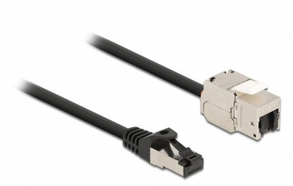 Delock Cable RJ45 Connector Male a Keystone Módulo RJ45 Connector Female CAT.6A 1M Black