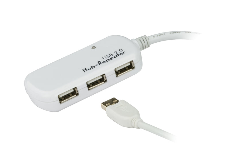 Aten Cable Concentrador Extensión Activa USB 2.0, UE2120H, USB Am a 4X Af, 12M