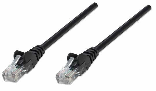 Intellinet Patchkabel RJ45 U/UTP CAT.5E 10M Hebelschutz Schw