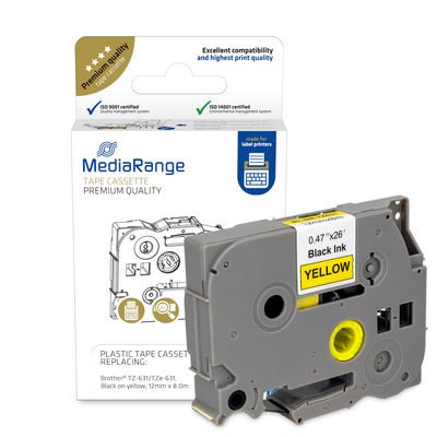 Mediarange MRBTZ631 Label Printer Black Yellow