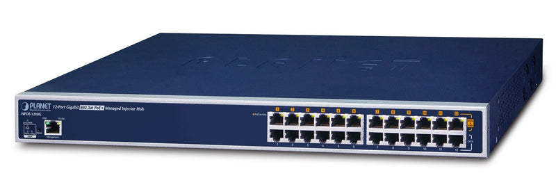 Planet HPOE-1200G Switch Gestionado Gigabit Ethernet (10/100/1000) Black 1U Energía Sobre Ethernet (PoE)