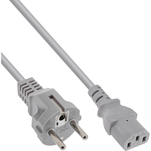 Inline Cable Power , Type F Recto a Connector Iec, 3,0M, Grey — image 1