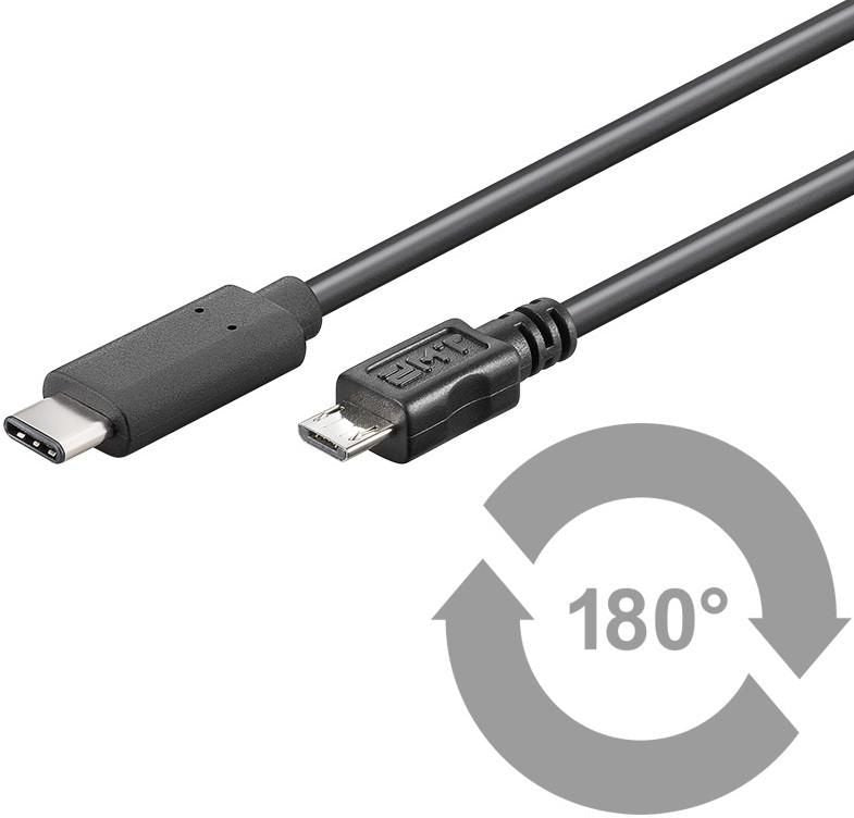 Microconnect USB3.1CAMIB1 USB Cable USB 2.0 1M USB C Micro-usb B Black