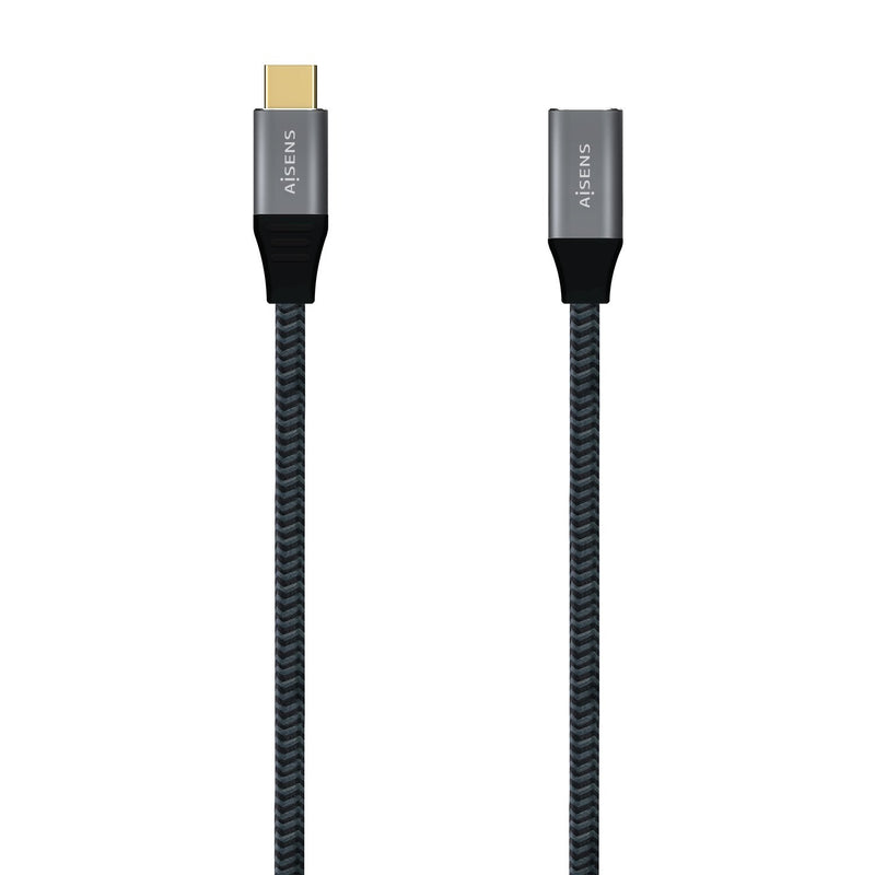 Aisens Cable Alargador USB 3.1 Type-c 20Gbps 5A 100W USB Type-c Male USB Type-c Female 1M Grey