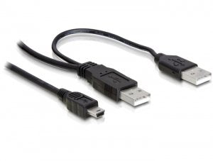 Delock Cable 2x USB 2.0-A Male Mini-usb