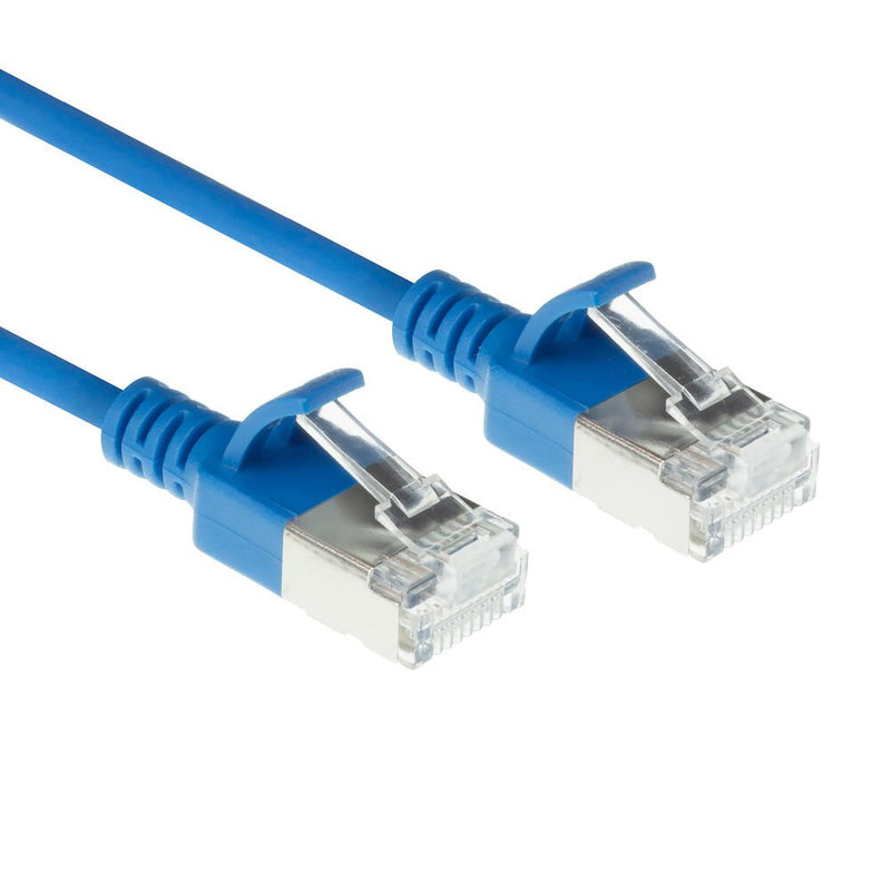 Blue 10 Meters Lszh S FTP CAT.6A Slimline Patch Cable Snagless With RJ45 Connectors