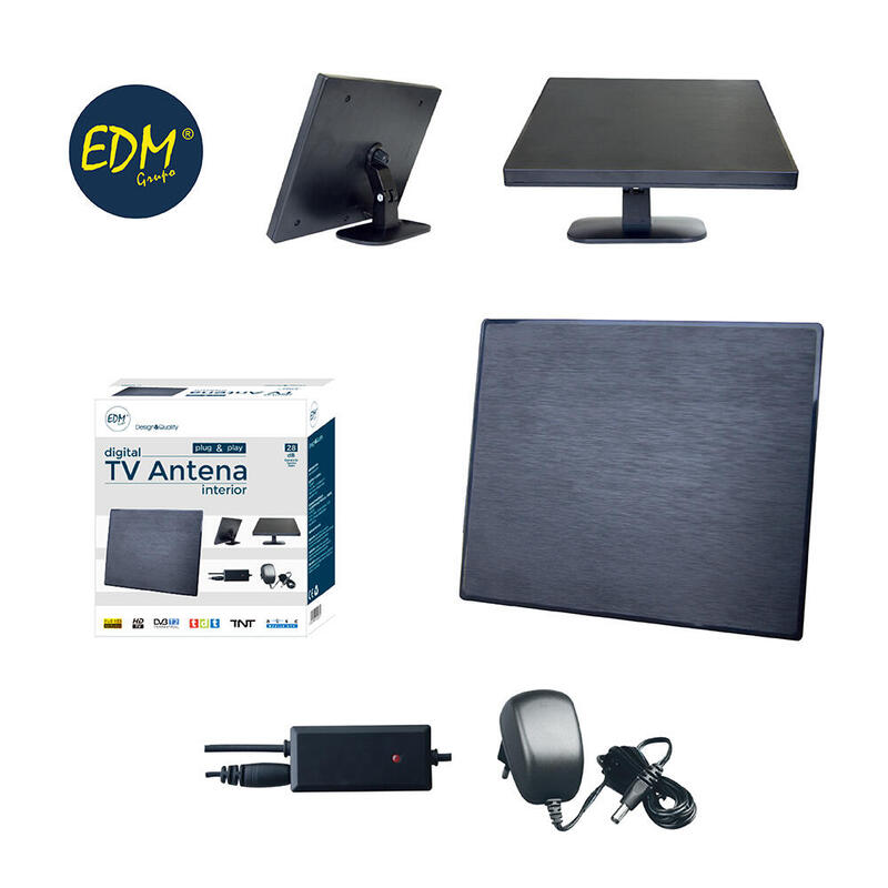 EDM Antenna Uhf Indoor TV 470-862MHZ Design Series 188X155X13,5MM