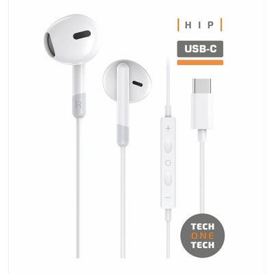 Tech One Tech Headphones Eartech TEC1301 With Microphone USB Type-c White — image 1